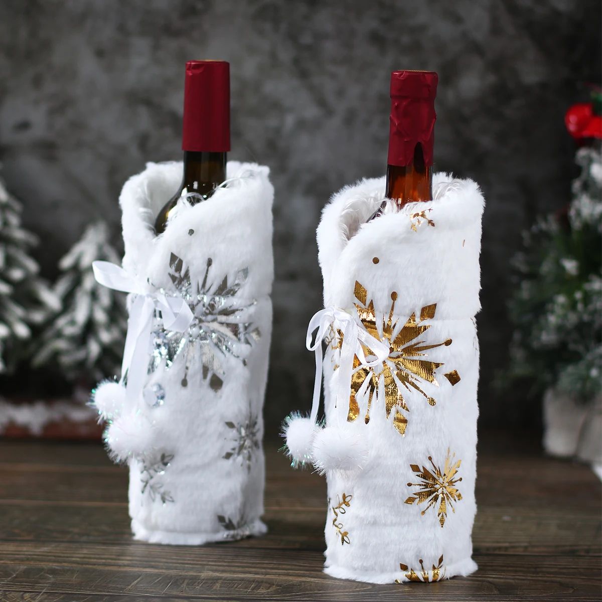 Merry Christmas Wine Bottle Cover Decorations For Home Xmas Cristmas Ornament Xmas Navidad Gifts Happy New Year