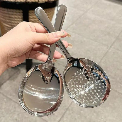 Stainless Steel Ladle  DrainHole Serving Spoon Set With HeatInsulated Handle 1 Or 2Pack 8