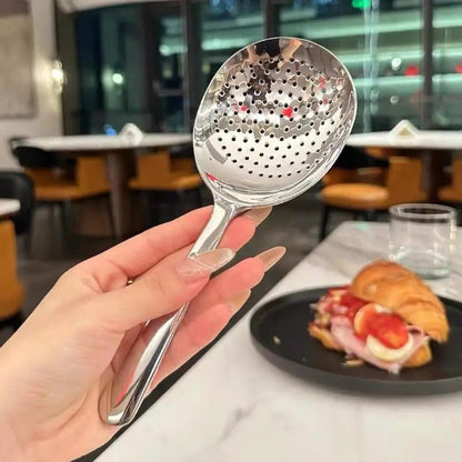 Stainless Steel Ladle  DrainHole Serving Spoon Set With HeatInsulated Handle 1 Or 2Pack 1