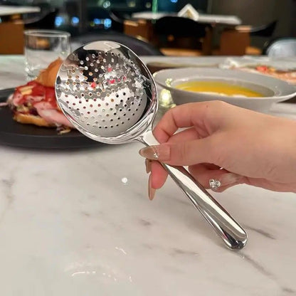 Stainless Steel Ladle  DrainHole Serving Spoon Set With HeatInsulated Handle 1 Or 2Pack 5