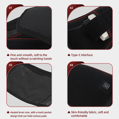 Vibrating Massage for Lower Back Pain Relief, Therapeutic Heated Lumbar Support Belt with Massage, Adjustable Back Brace
