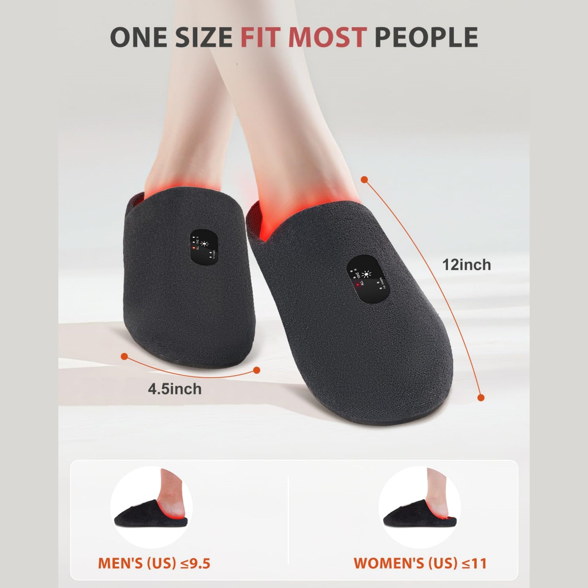 LED Red Light Therapy Slippers Infrared Foot Massager Rechargeable Foot Therapy Device Pulse Foot T