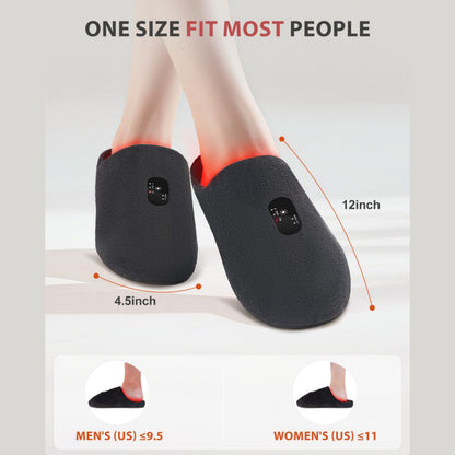 LED Red Light Therapy Slippers Infrared Foot Massager Rechargeable Foot Therapy Device Pulse Foot T