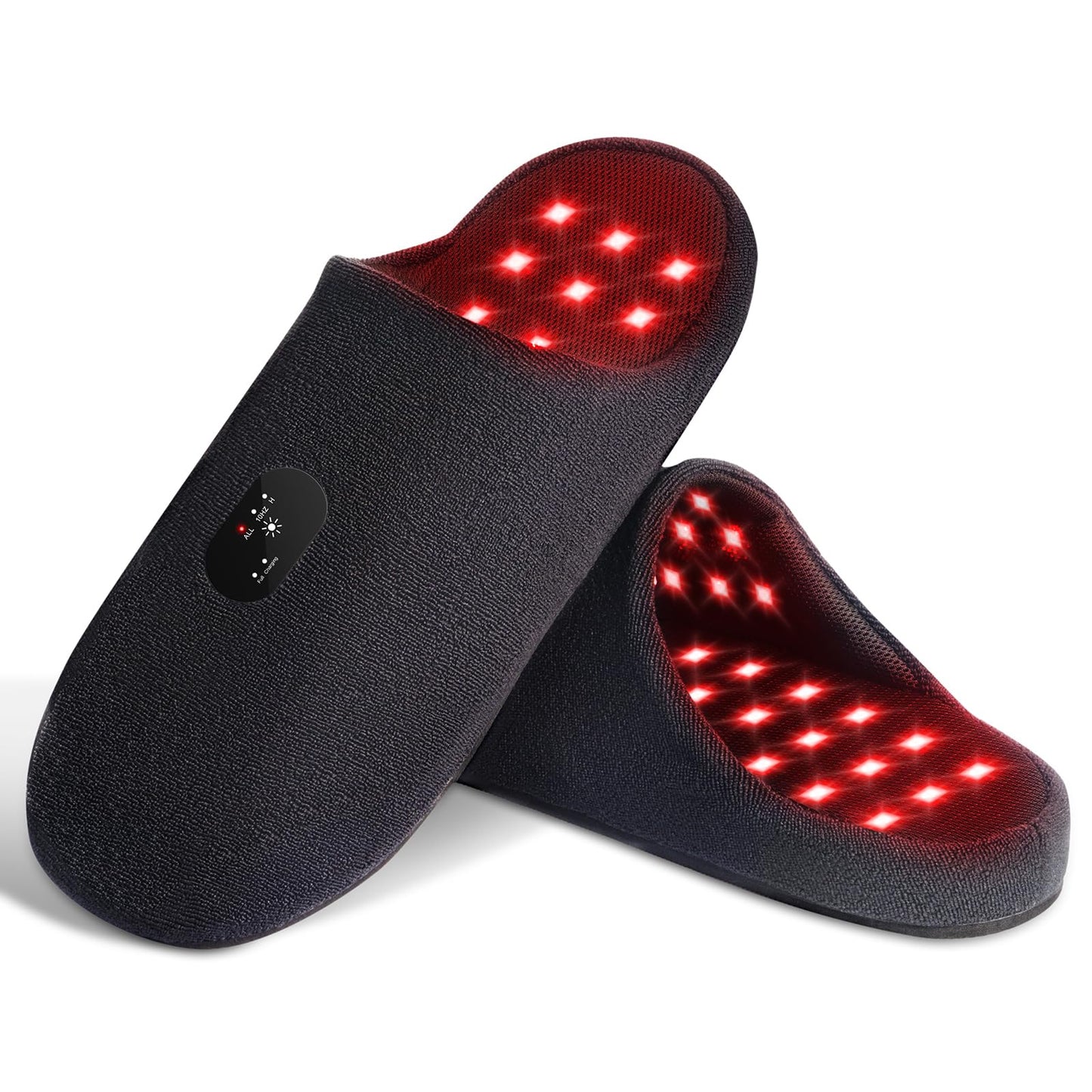 LED Red Light Therapy Slippers, Infrared Foot Massager Rechargeable Foot Therapy Device, Pulse Foot Treatment for Relief