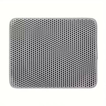 Large Honeycomb DoubleLayer Cat Litter Mat  Waterproof  Easy Clean 4