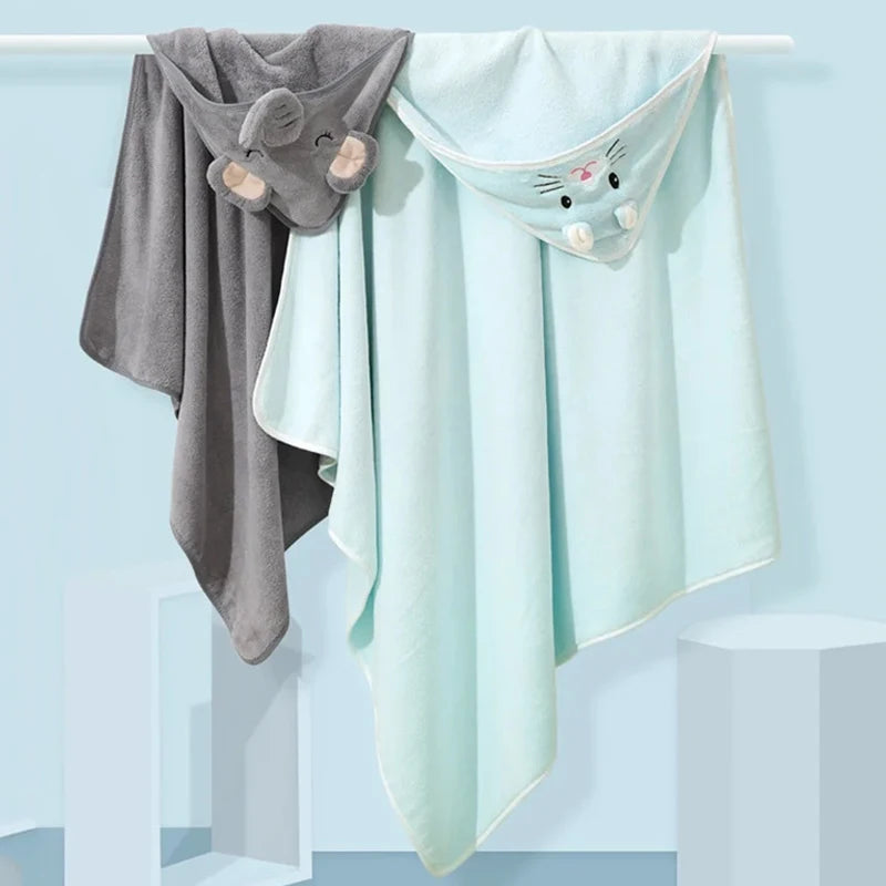 Toddler Bathrobe Warm Sleeping Swaddle Wrap Baby Hooded Towel 1