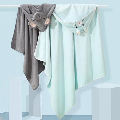 Toddler Bathrobe Warm Sleeping Swaddle Wrap Baby Hooded Towel 1