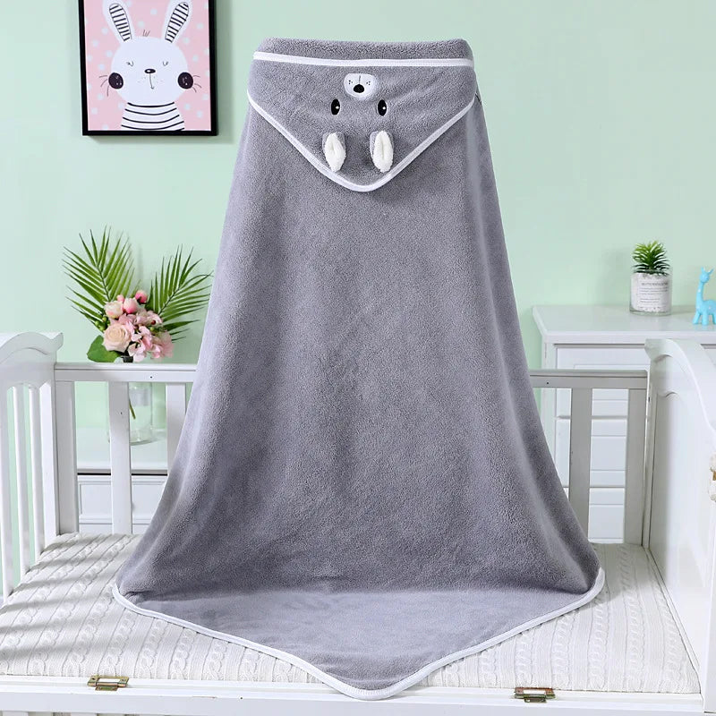 Toddler Bathrobe Warm Sleeping Swaddle Wrap Baby Hooded Towel 7