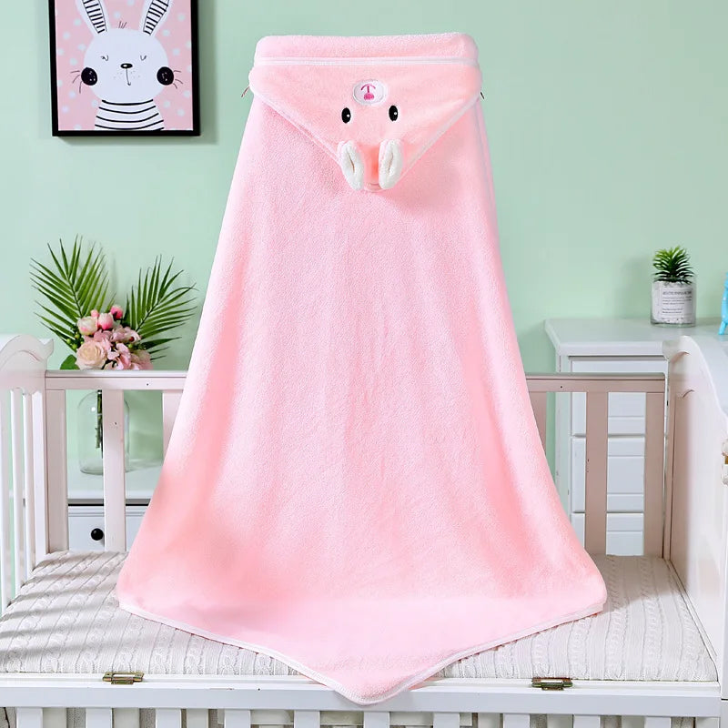 Toddler Bathrobe Warm Sleeping Swaddle Wrap Baby Hooded Towel 8