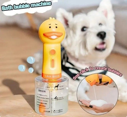 Yellow Duck USB Rechargeable Pet Foaming Bath Machine  Automatic Foam Soap Dispenser For Dogs  Cats
