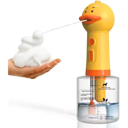 Yellow Duck USB Rechargeable Pet Foaming Bath Machine  Automatic Foam Soap Dispenser For Dogs  Cats