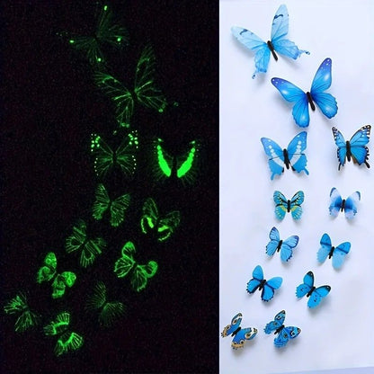 Luminous 3D Butterfly Wall Sticker Set  12Piece GlowUp DIY Home Decor 2