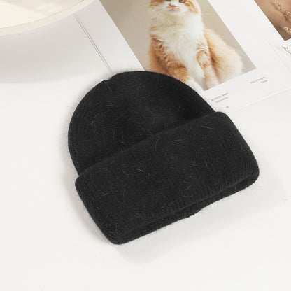 Real Rabbit Fur Winter Hat Fashion Women Beanie Warm Solid CoverWomen Solid Adult Cover Head Cap 13