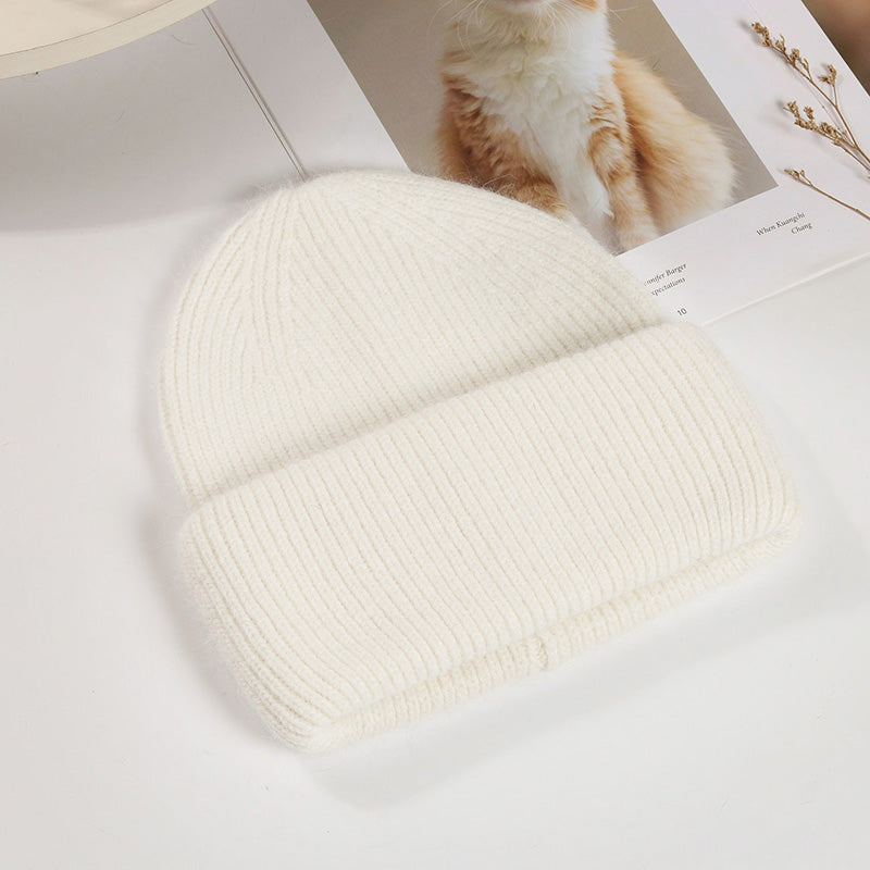 Real Rabbit Fur Winter Hat Fashion Women Beanie Warm Solid CoverWomen Solid Adult Cover Head Cap 14