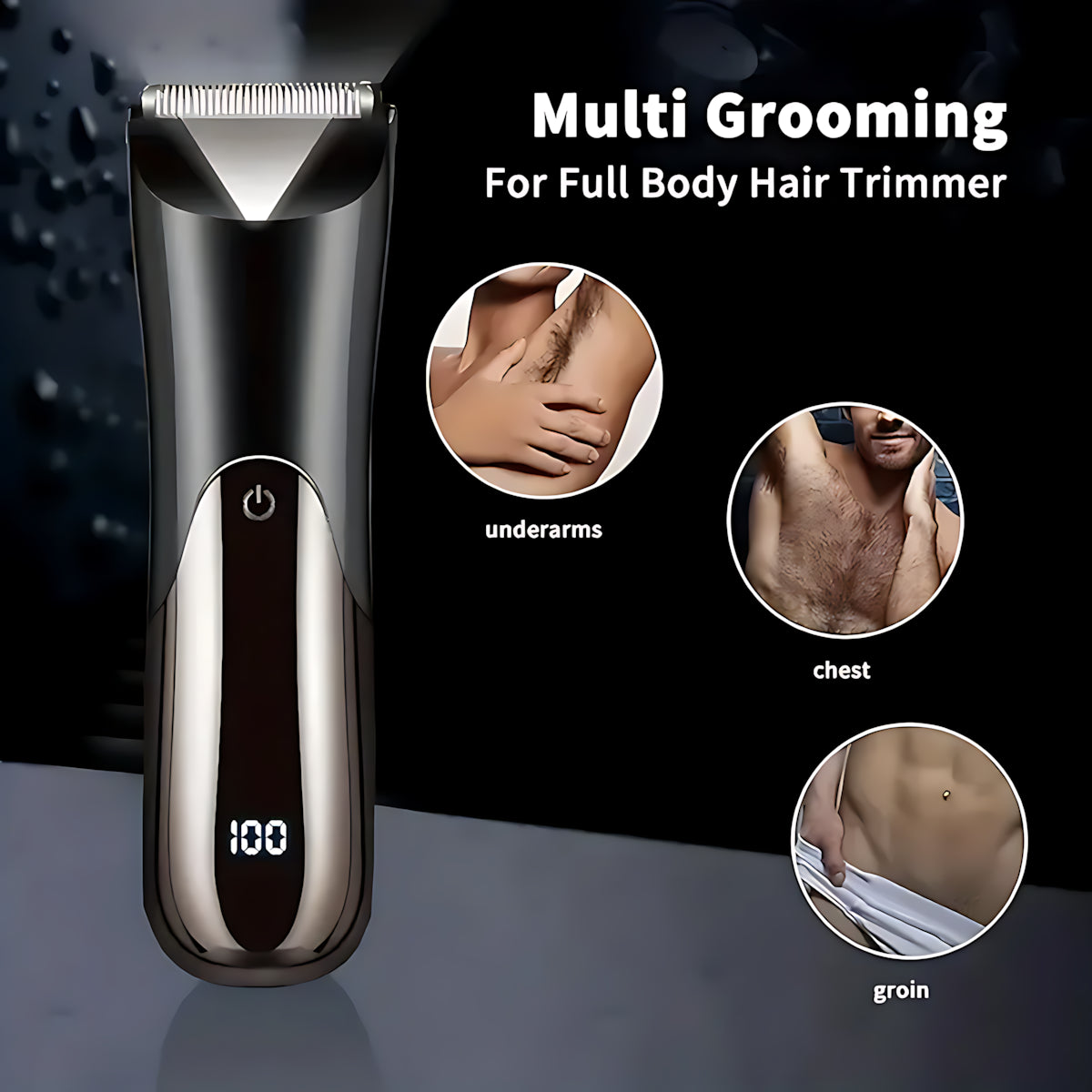 Trimmer Shaver For Man Electric, USB Rechargeable Li-ion Battery Display, Precision Beard, Whisker, Sideburns Razor