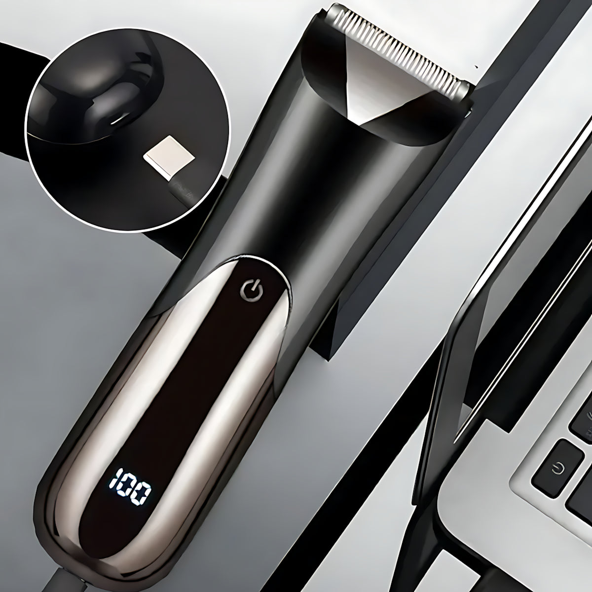 Trimmer Shaver For Man Electric, USB Rechargeable Li-ion Battery Display, Precision Beard, Whisker, Sideburns Razor