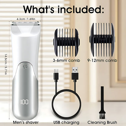 Trimmer Shaver For Man Electric, USB Rechargeable Li-ion Battery Display, Precision Beard, Whisker, Sideburns Razor