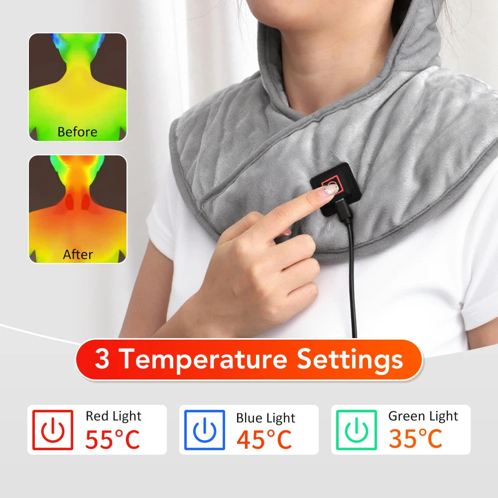 USB Heated Back Wrap Electric Heating Shoulder Neck Pad Soft Hot Compress Neck Shoulder Pad 2