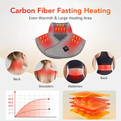 USB Heated Back Wrap Electric Heating Shoulder Neck Pad Soft Hot Compress Neck Shoulder Pad 3