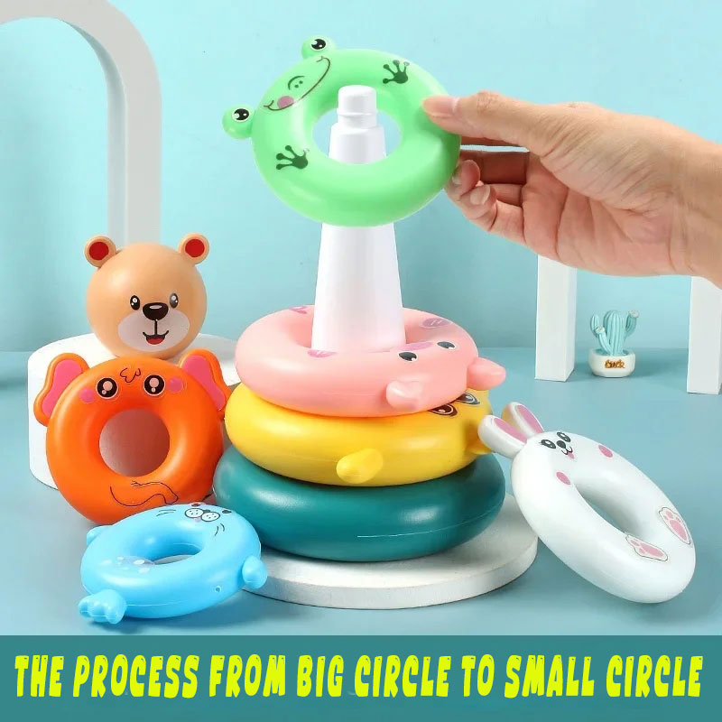 Kids Gift Educational Puzzle Pyramid Tower Cup Stacking Toy Beach Bathtub Toy For Kids 1