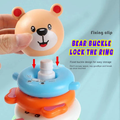 Kids Gift Educational Puzzle Pyramid Tower Cup Stacking Toy Beach Bathtub Toy For Kids 2