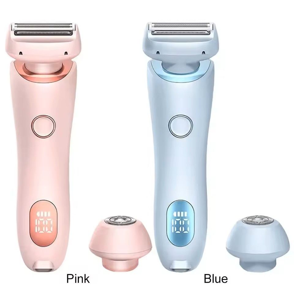2in1 Electric Ladies Shaver  Bikini Trimmer  Waterproof IPX7 Hair Removal For Face Underarms Legs