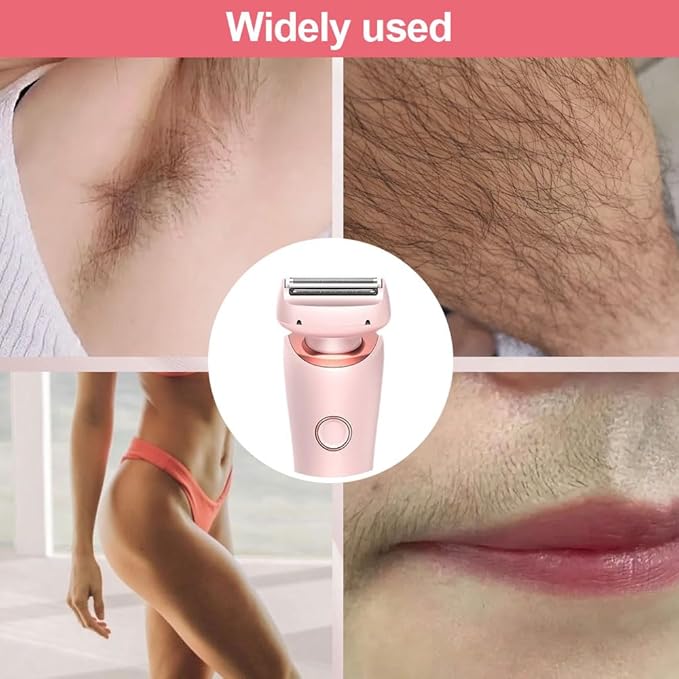 2in1 Electric Ladies Shaver  Bikini Trimmer  Waterproof IPX7 Hair Removal For Face Underarms Legs