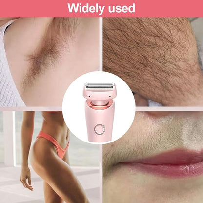 2in1 Electric Ladies Shaver  Bikini Trimmer  Waterproof IPX7 Hair Removal For Face Underarms Legs