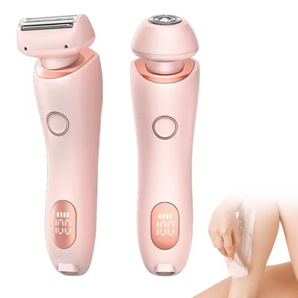 2in1 Electric Ladies Shaver  Bikini Trimmer  Waterproof IPX7 Hair Removal For Face Underarms Legs