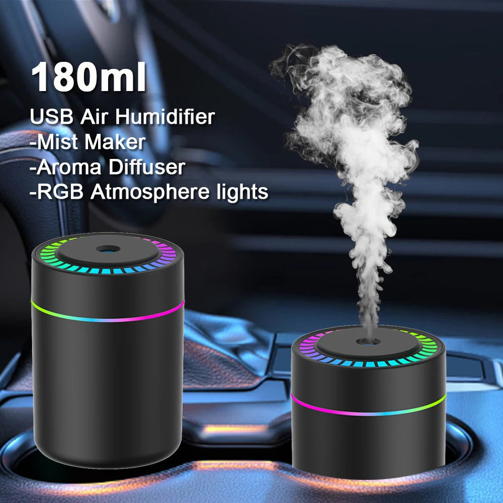 180ML Mini Air Humidifier USB Electric Aroma Diffuser Essential Oil Purifier Aromatherapy Mist Make 2