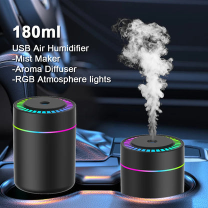 180ML Mini Air Humidifier USB Electric Aroma Diffuser Essential Oil Purifier Aromatherapy Mist Make 2