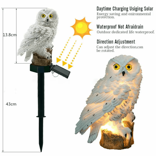 Solar Owl Garden Light Outdoor Decoration 2