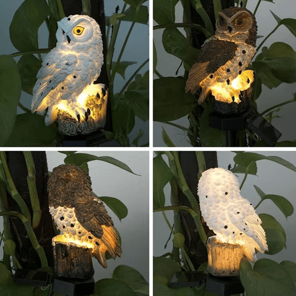 Solar Owl Garden Light Outdoor Decoration