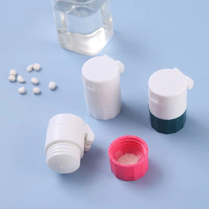 4 In 1 Portable Pill Case With Cutter Grinder And Storage Compartments 3