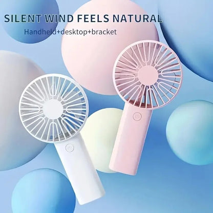 Portable Mini USB Charging Handheld Fan, Outdoor Small Fan With Mobile Phone Holder
