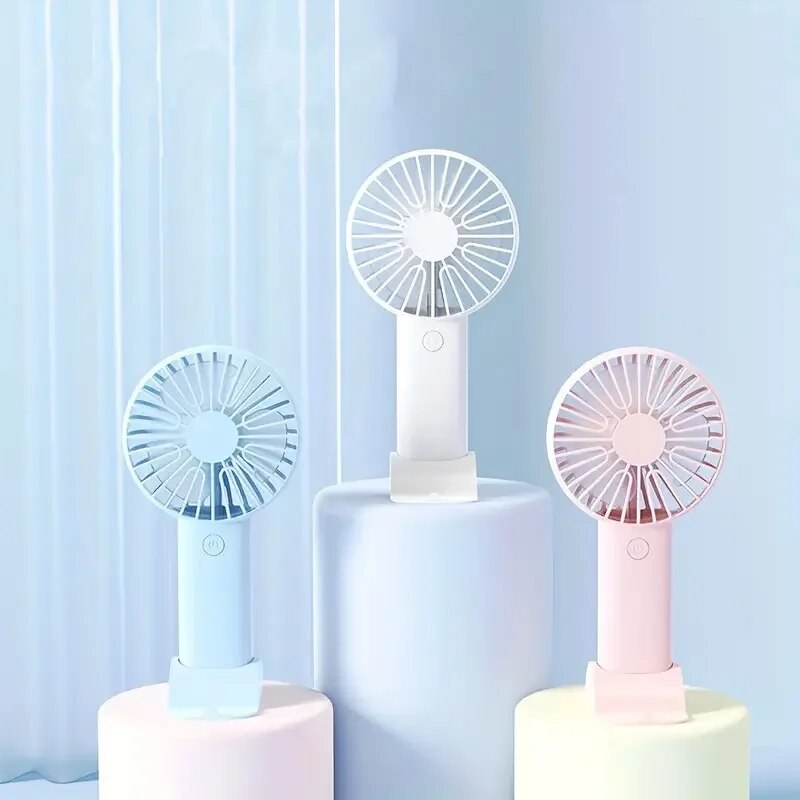 Portable Mini USB Charging Handheld Fan, Outdoor Small Fan With Mobile Phone Holder