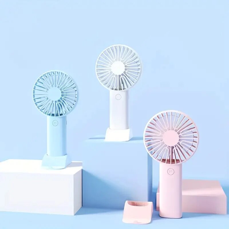 Portable Mini USB Charging Handheld Fan, Outdoor Small Fan With Mobile Phone Holder