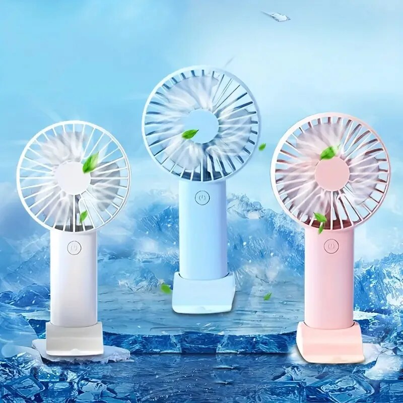 Portable Mini USB Charging Handheld Fan, Outdoor Small Fan With Mobile Phone Holder