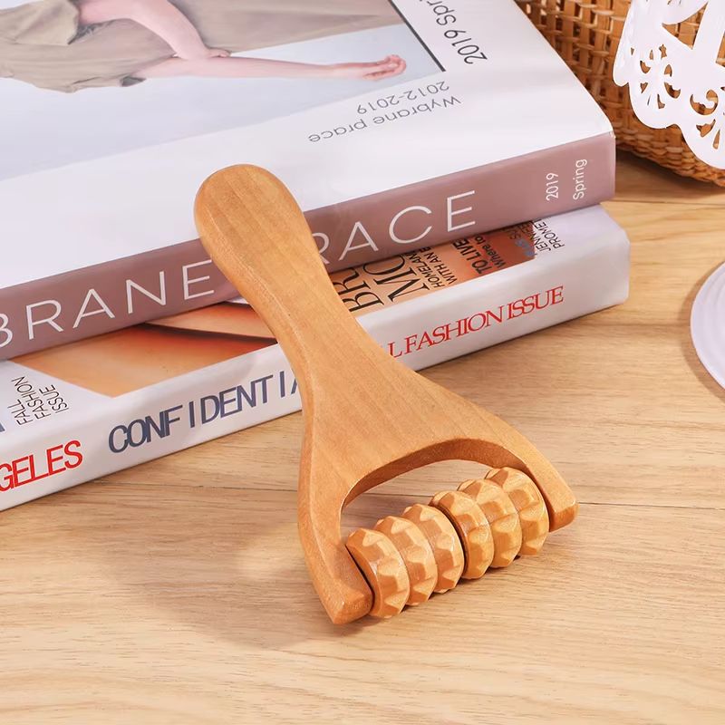 Wooden Roller Massager For Neck Shoulder And Legs  Handheld Full Body Relaxation Tool 2