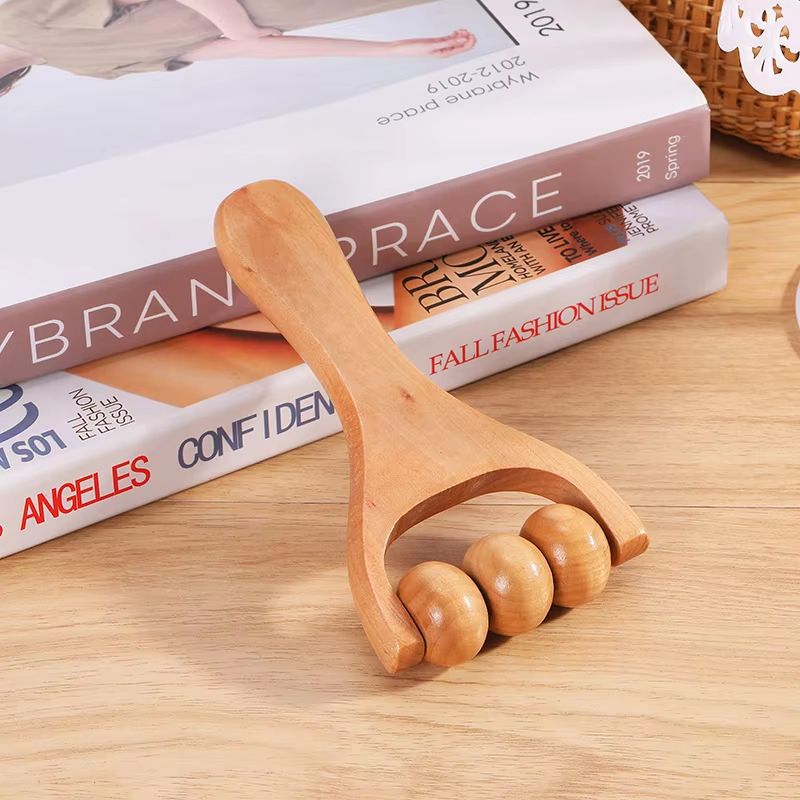 Wooden Roller Massager For Neck Shoulder And Legs  Handheld Full Body Relaxation Tool 3