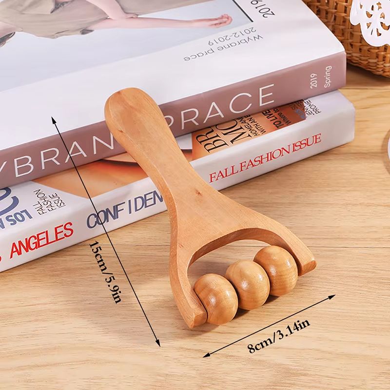 Wooden Roller Massager For Neck Shoulder And Legs  Handheld Full Body Relaxation Tool 5