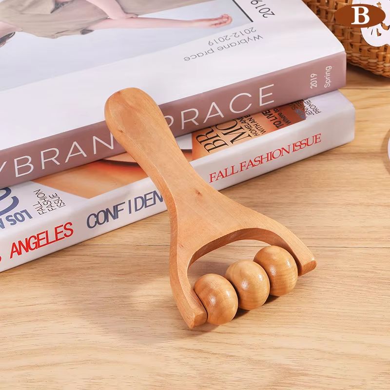 Wooden Roller Massager For Neck Shoulder And Legs  Handheld Full Body Relaxation Tool 6