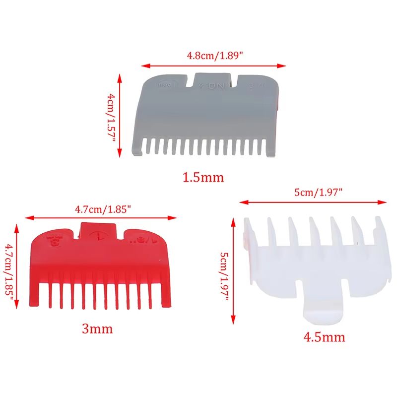 3 Piece Hair Clipper Guard Set 15mm 3mm 45mm For Wahl Trimmers 5
