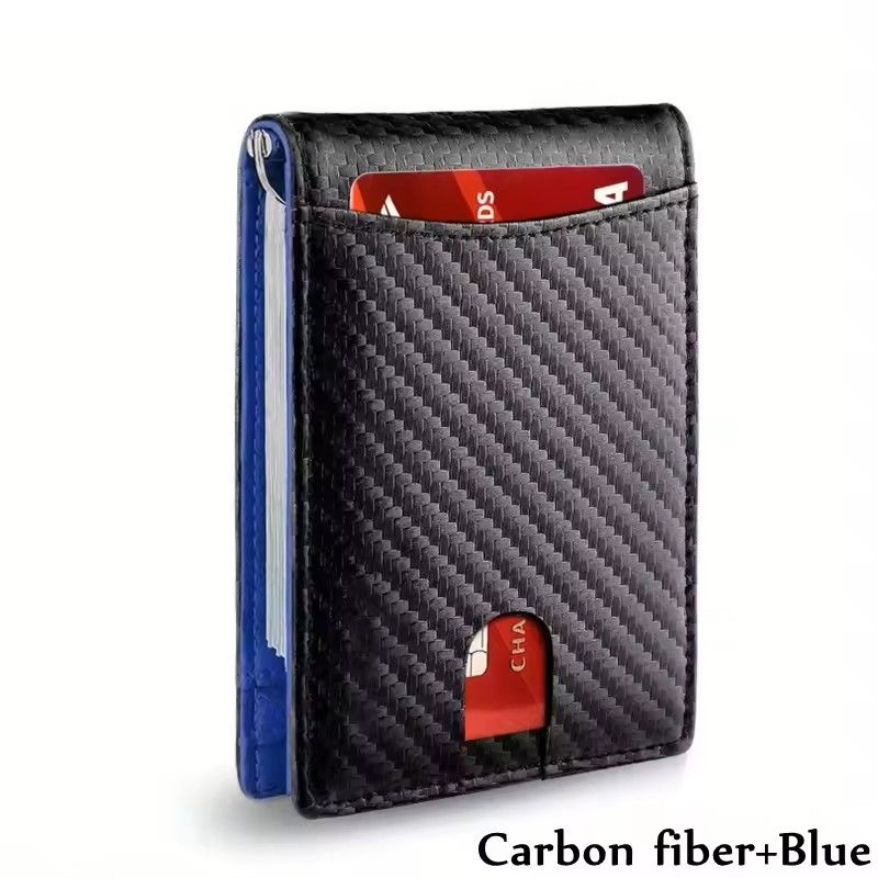 Slim RFIDBlocking Smart Wallet For Men  Synthetic Leather Credit Card Holder With Money Clip  Ultra