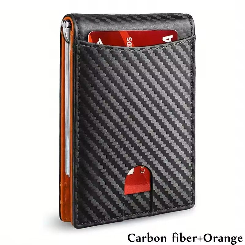Slim RFIDBlocking Smart Wallet For Men  Synthetic Leather Credit Card Holder With Money Clip  Ultra