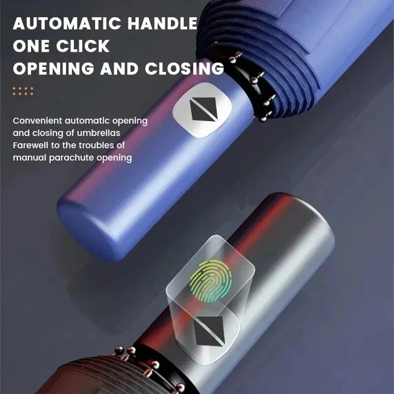 12Rib Automatic UVProtection Umbrella  HeavyDuty Windproof  Foldable SunRain Umbrella 5