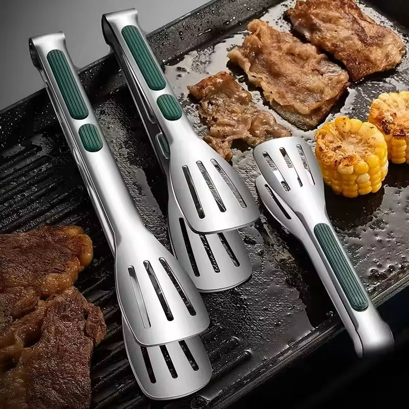 GripPro Non-Slip Stainless Steel Food & Barbecue Tongs – Multi-Purpose Kitchen Clip