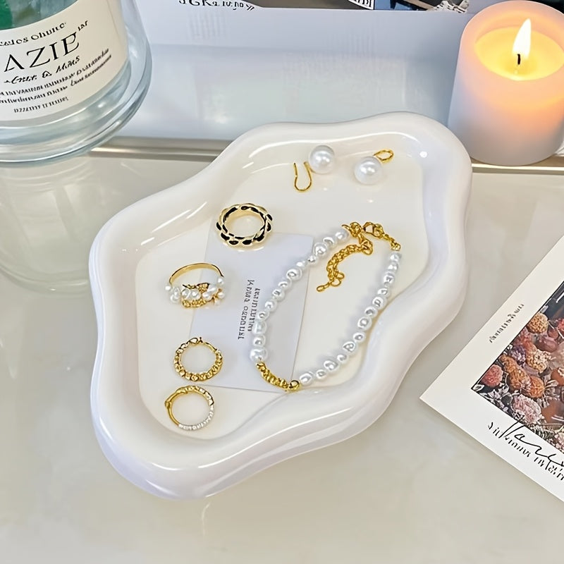 Decorative Cloud-Shaped Jewelry Tray for Earrings, Bracelets & Necklaces - Perfect Home Decor Gift for Men and Women