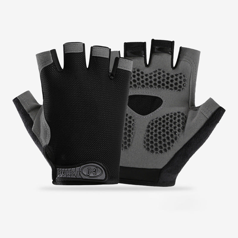 Fingerless Gym Gloves for Men Women, Anti-Slip Breathable Sports Gloves for Cycling & Bodybuilding Exercise