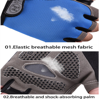 Fingerless Gym Gloves For Men Women AntiSlip Breathable Sports Gloves For Cycling  Bodybuilding Exe 2
